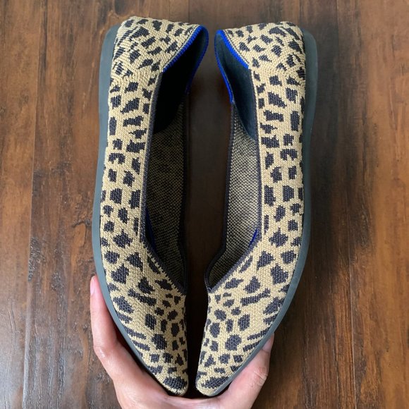 ROTHY'S Pointed Toe Leopard Print Comfort Ballet Flats Authentic - Picture 5 of 11